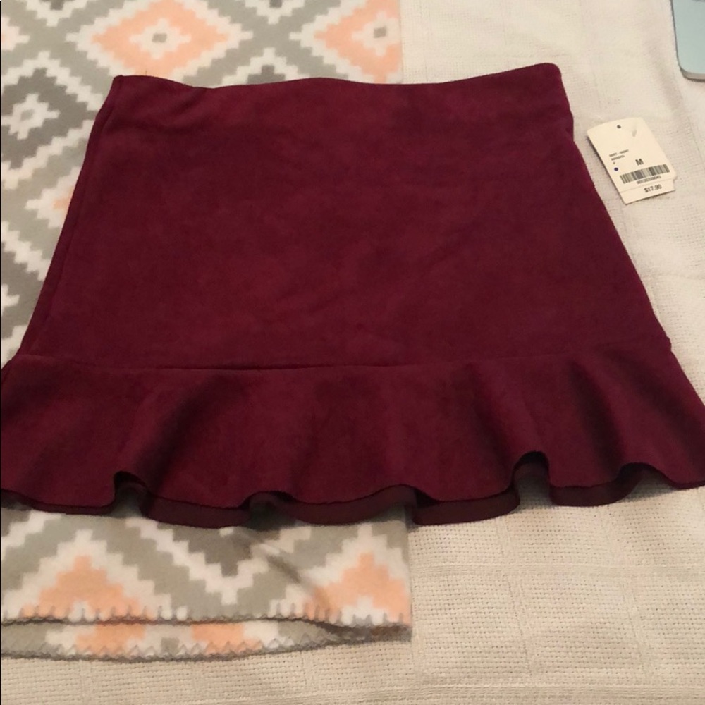 forever 21 magenta velvet skirt